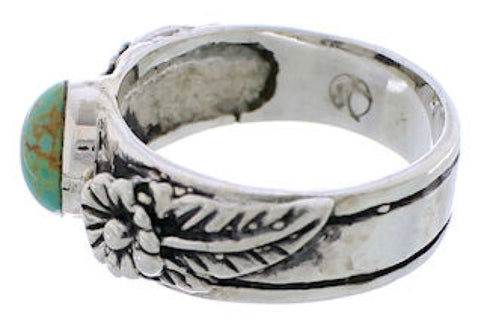 Silver Turquoise Flower Southwestern Jewelry Ring Size 6-1/4 TX28142